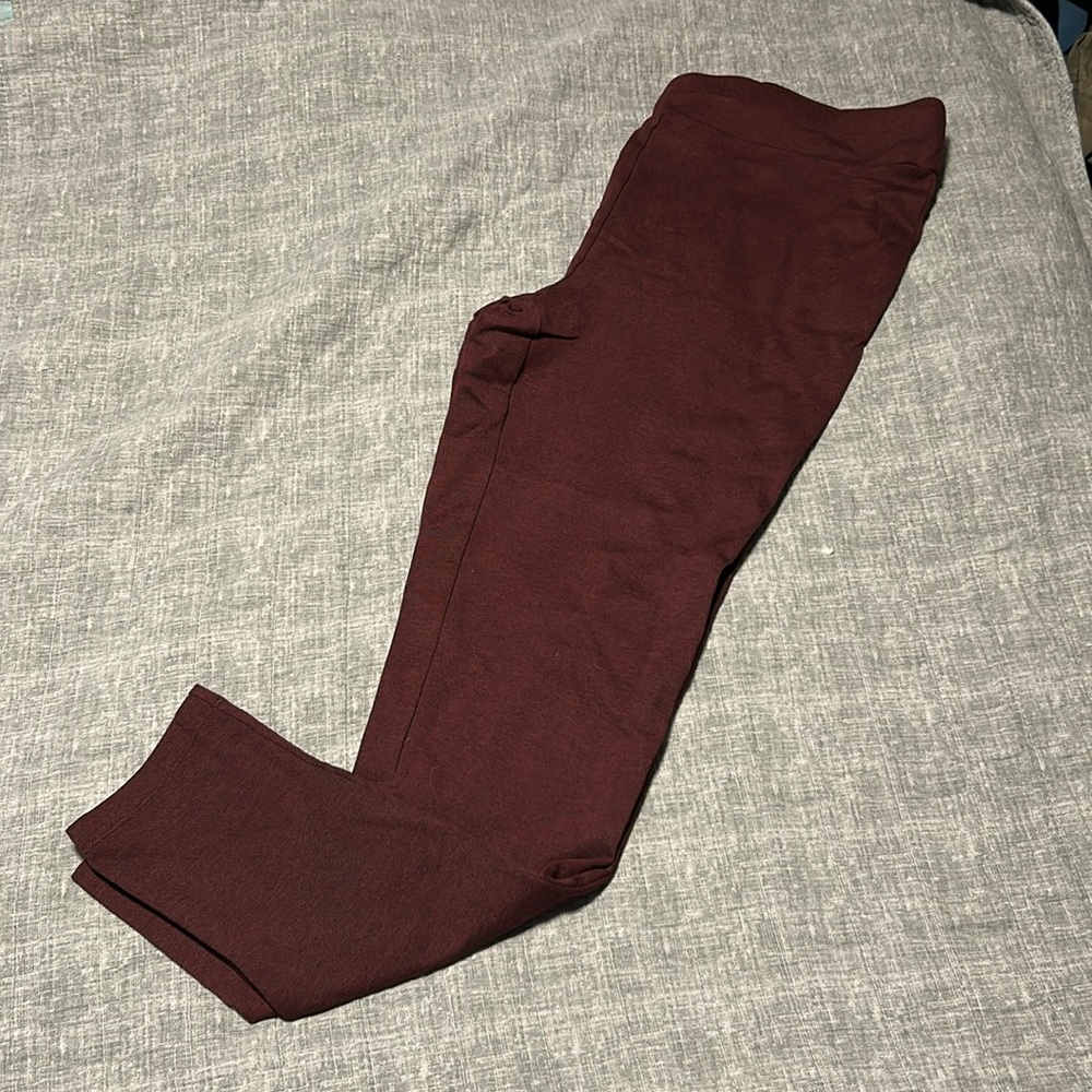 LOFT eggplant colored leggings size L